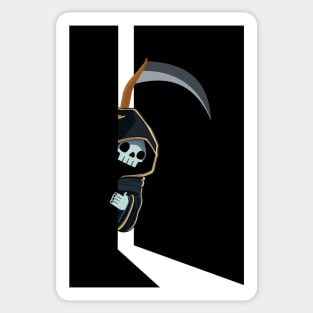 The Grim Reaper Looking Out the Door Sticker